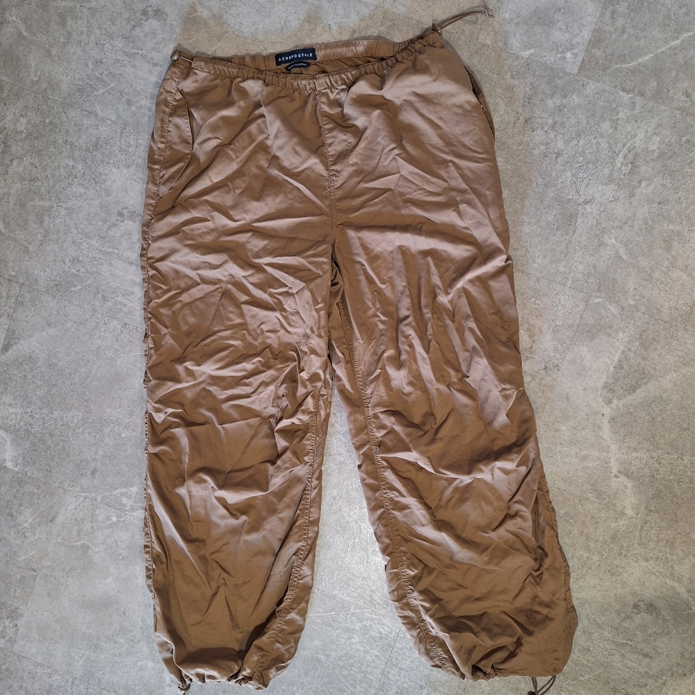 Aeropostale Women's Tan Drawstring Parachute Pants Size XL - Picture 1 of 11